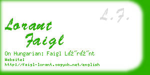 lorant faigl business card